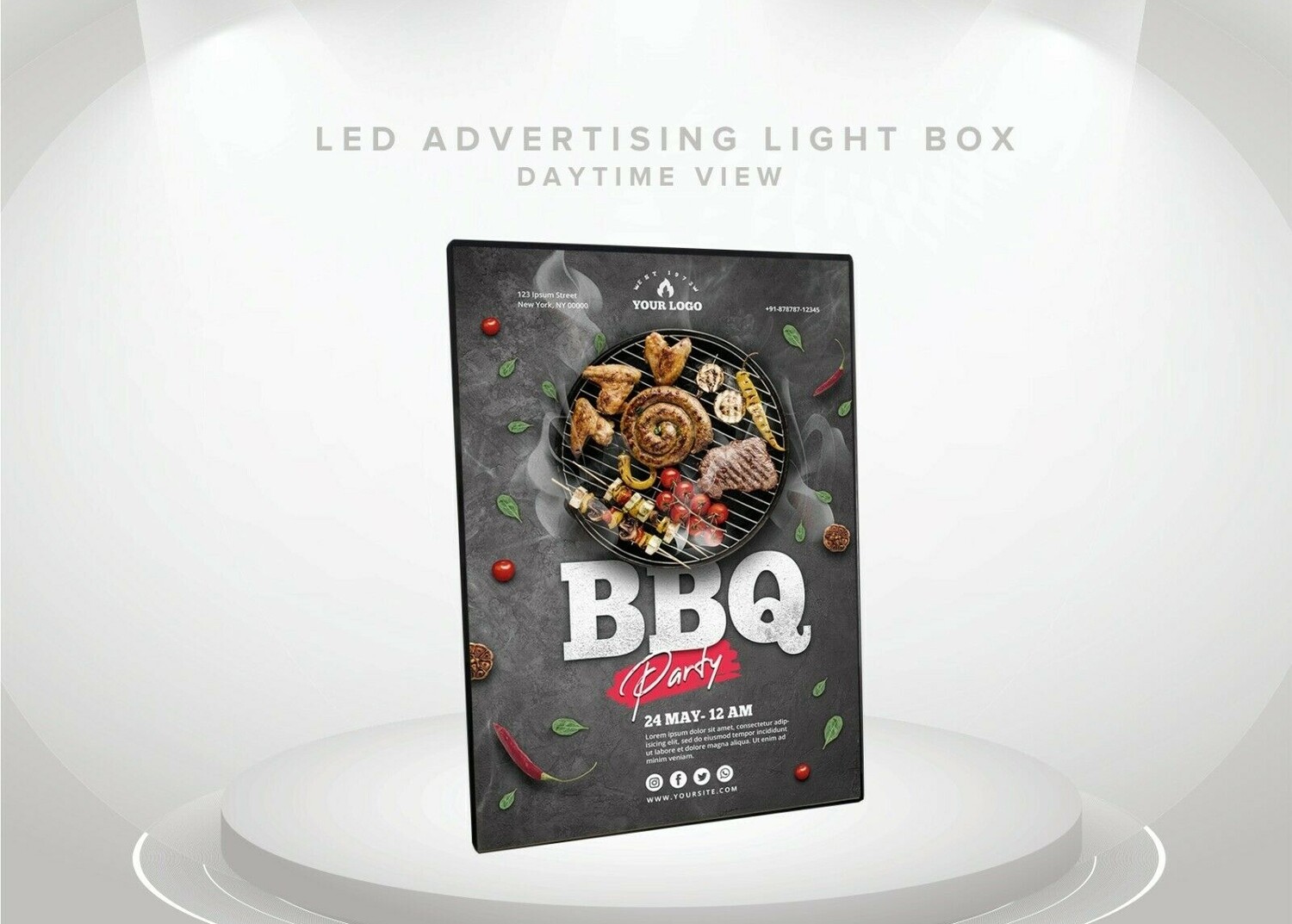 LED Slim Advertising Lightbox Sign Wall-Mounted Poster Menu Board Frame A1/A2