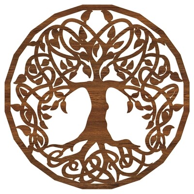 Baum des Lebens eckig in 39/43 cm in 8 Holz-Optiken