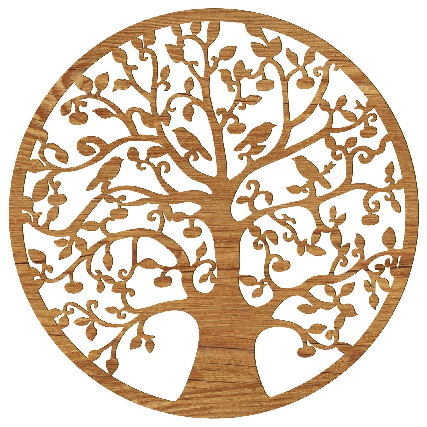 Baum des Lebens Wandbild aus hochwertigem Holz in der Optik Rustikal