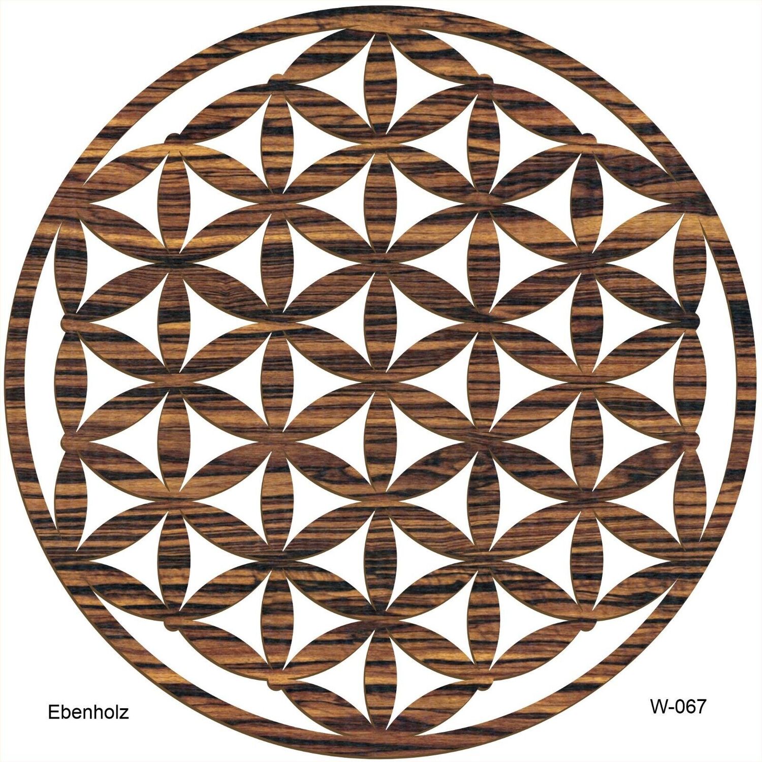 Blume des Lebens Wandbild in 39/49 cm und 8 Holz-Optiken