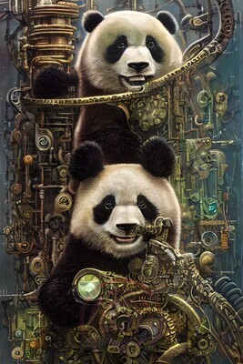 Panda Familie Steampunk 1