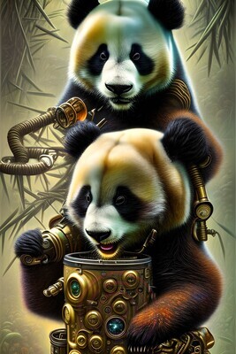 Panda Familie Steampunk 3