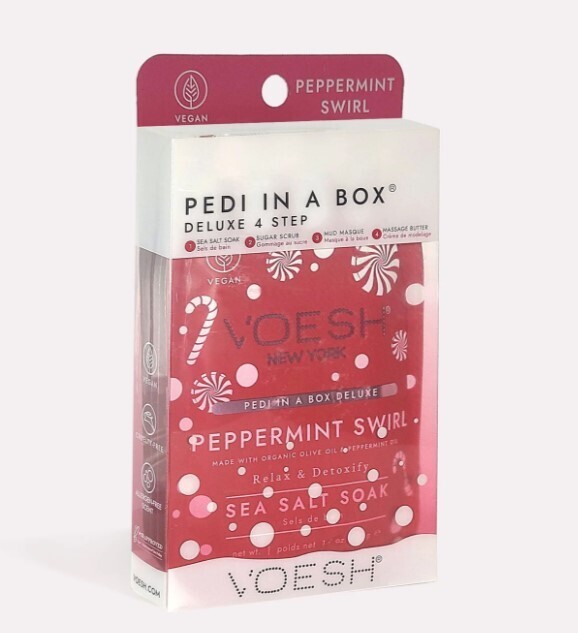 Voesh New York Pedi In A Box - Deluxe 4 Step - Peppermint Swirl