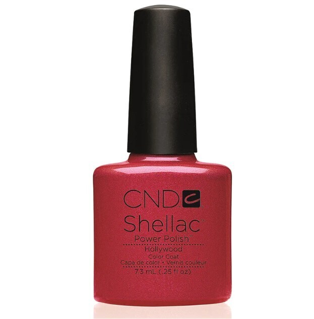 Shellac Fiery Red CND Shellac “Hollywood” Gel Polish 7.3 ml – Vibrant Red Crème with Gold ...