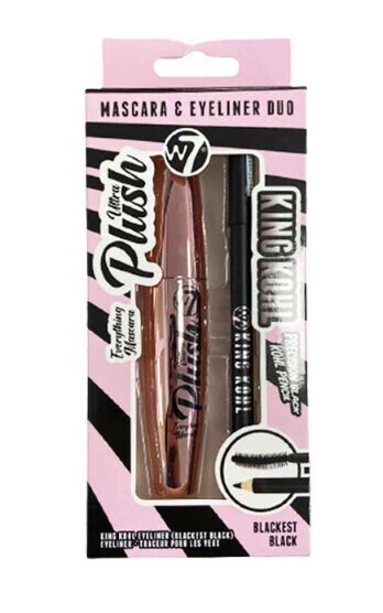 W7 Ultra Plush Mascara &amp; King Kohl Eyeliner Pencil Duo - Blackest Black
