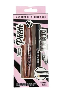 W7 Ultra Plush Mascara &amp; King Kohl Eyeliner Pencil Duo - Blackest Black