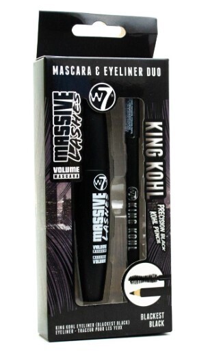 W7 Massive Lashes Mascara &amp; King Kohl Eyeliner Pencil Duo - Blackest Black