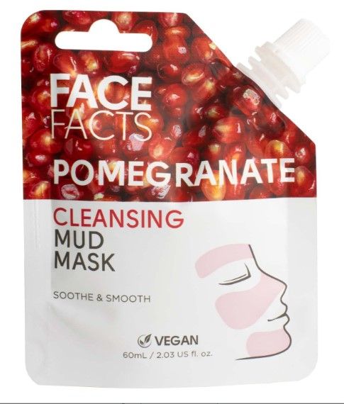 Face Facts - Cleansing Pomegranate Mud Mask - Soothe + Smooth (60ml)