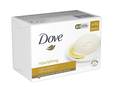 Dove Nourishing Beauty Cream Bar With Moroccan Argan Oil - 4 x 90g Bars