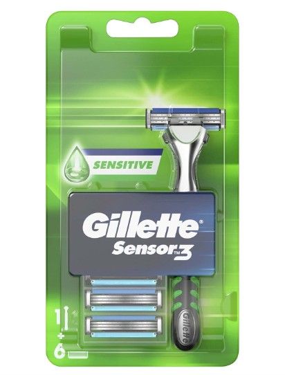 Gillette Sensor 3 Sensitive Razor + 6 Additional Blade Cartridges