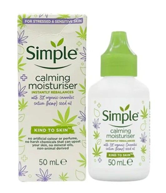 Simple Calming Moisturiser Skin Cream With Hemp Seed Oil 50ml