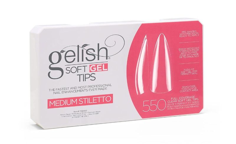 Gelish Soft Gel Tips - 550CT Medium Stiletto - Full Set