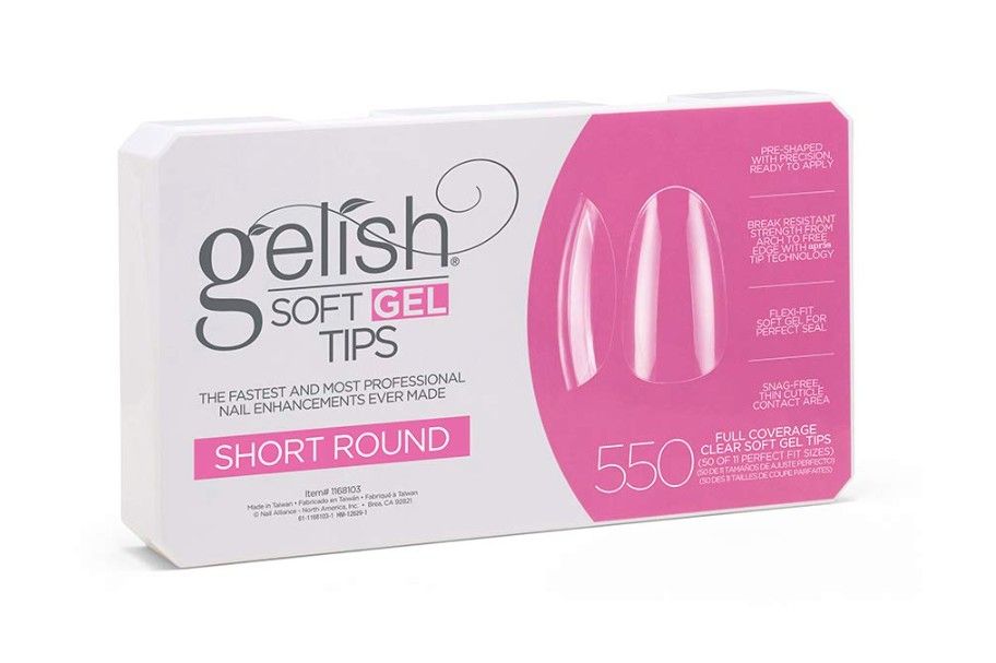 Gelish Soft Gel Tips - 550CT Short Round - Full Set