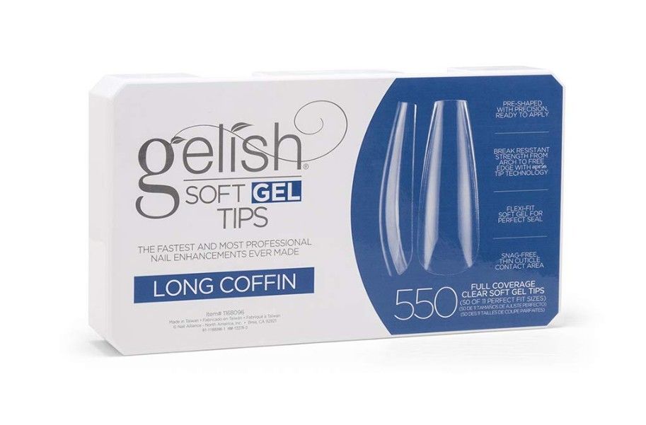 Gelish Soft Gel Tips - 550CT Long Coffin - Full Set