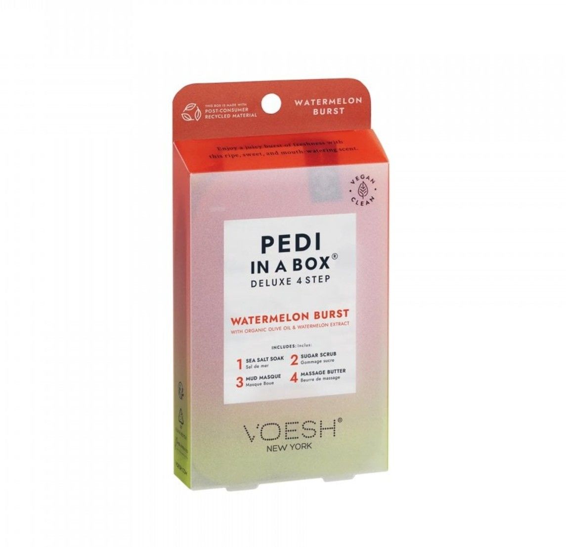 Voesh New York Pedi In A Box - Deluxe 4 Step - Watermelon Burst