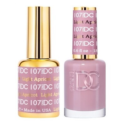 DND Duo Gel &amp; Nail Polish Set - Light Apricot 107 - 2 x 18ml