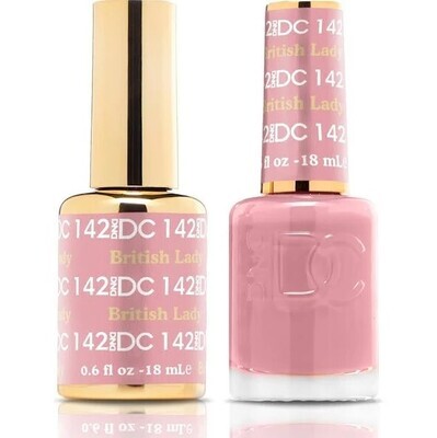 DND Duo Gel &amp; Nail Polish Set - British Lady 142 - 2 x 18ml