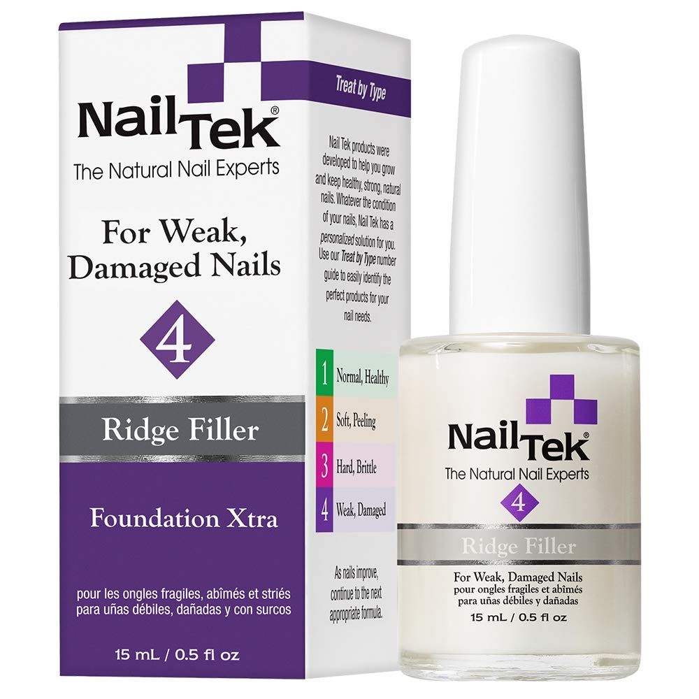 Nail Tek 4 - Foundation Extra Ridge Filler - For Weak, Damaged Nails 15ml