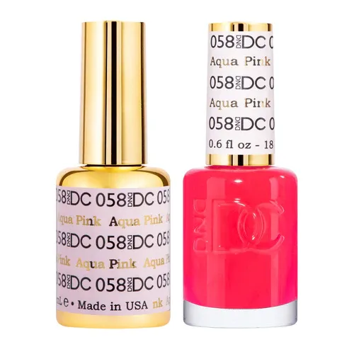 DND Duo Gel &amp; Nail Polish Set - Aqua Pink (058) - 2 x 15ml