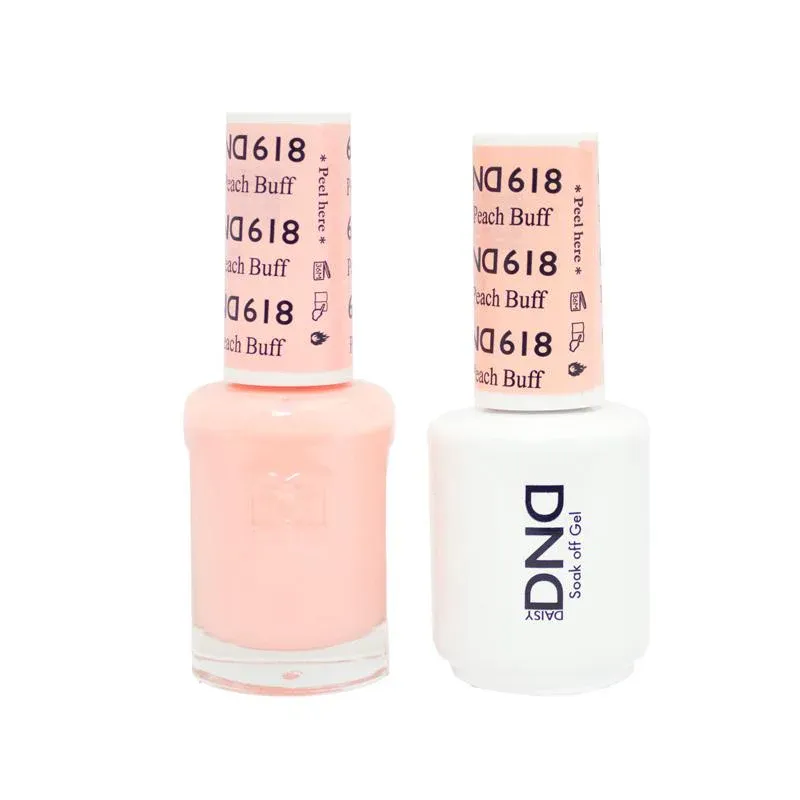 DND Duo Gel &amp; Nail Polish Set - Peach Buff (618) - 2 x 15ml