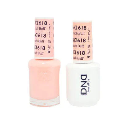 DND Duo Gel &amp; Nail Polish Set - Peach Buff (618) - 2 x 15ml