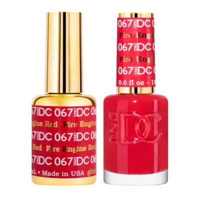 DND Duo Gel &amp; Nail Polish Set - Fire Engine Red (067) - 2 x 18ml