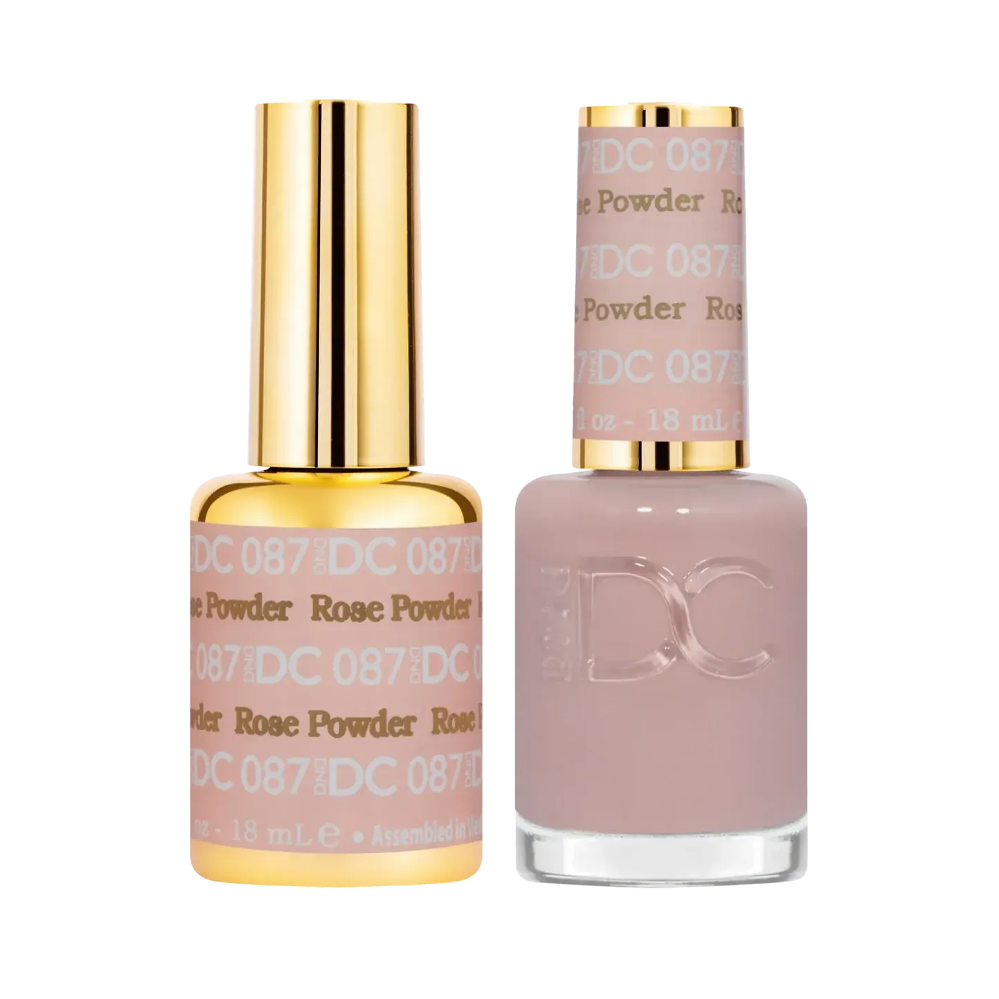 DND Duo Gel &amp; Nail Polish Set - Rose Powder (087) - 2 x 18ml