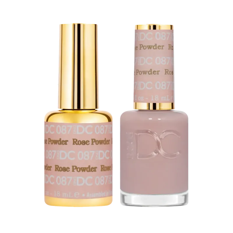 DND Duo Gel &amp; Nail Polish Set - Rose Powder (087) - 2 x 18ml