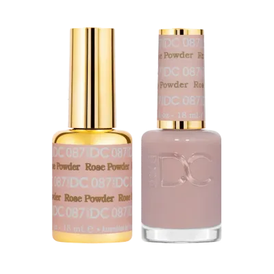 DND Duo Gel &amp; Nail Polish Set - Rose Powder (087) - 2 x 18ml