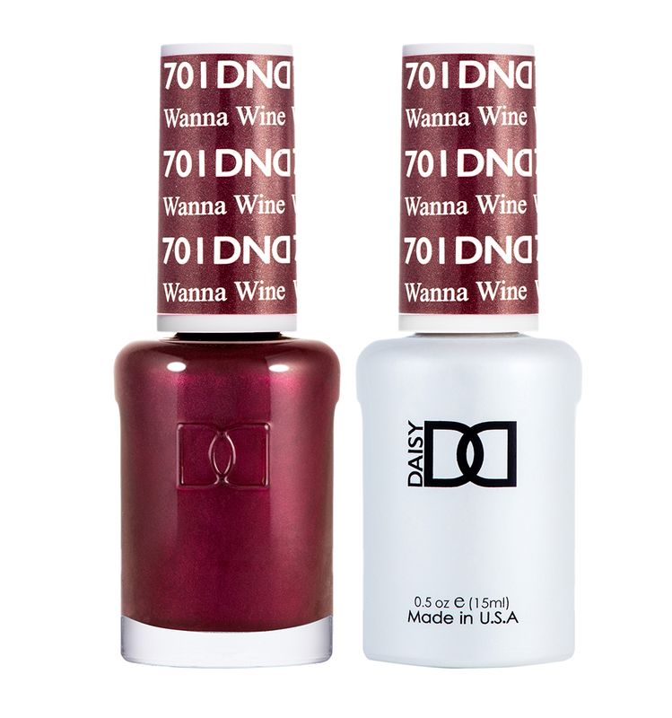 DND Duo Gel &amp; Nail Polish - Wanna Wine (701) - 2 x 15ml