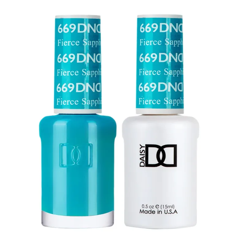 DND Duo Gel &amp; Nail Polish - Sapphire Fierce (669) - 2 x 15ml