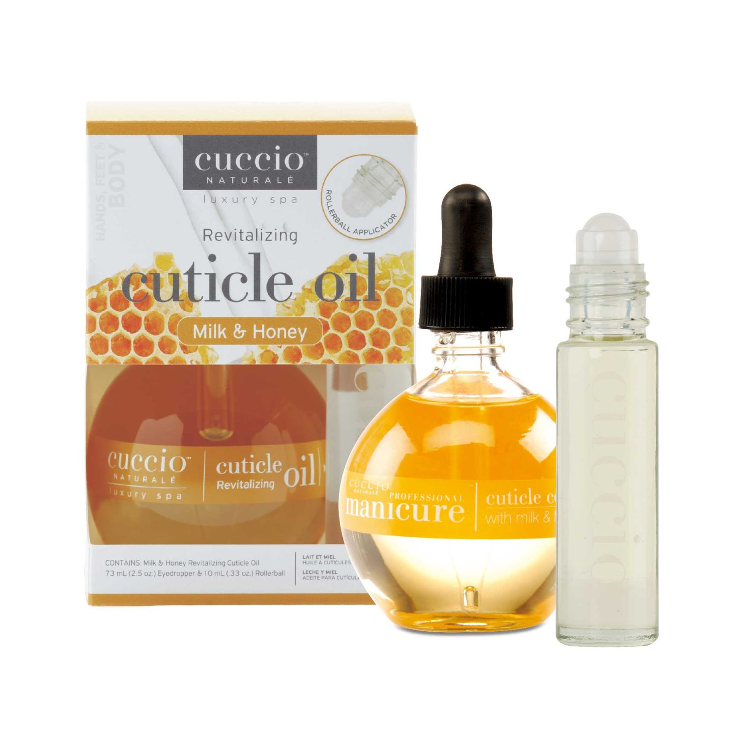 Cuccio Milk &amp; Honey Cuticle Oil 68ml and Rollerball 10ml