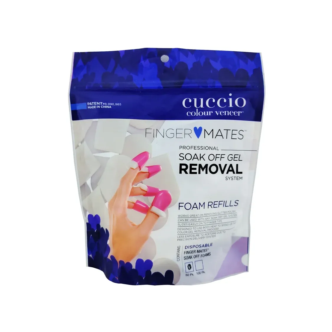 Cuccio Finger Mates Soak Off Gel Removal Foam Refill 50 Pack