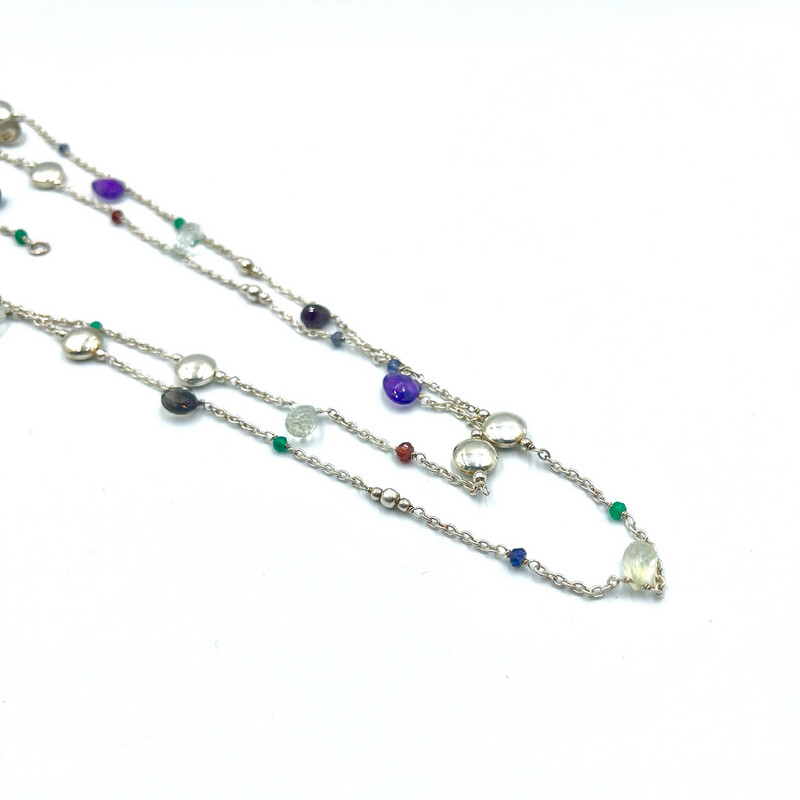 Silver and bead belly chain