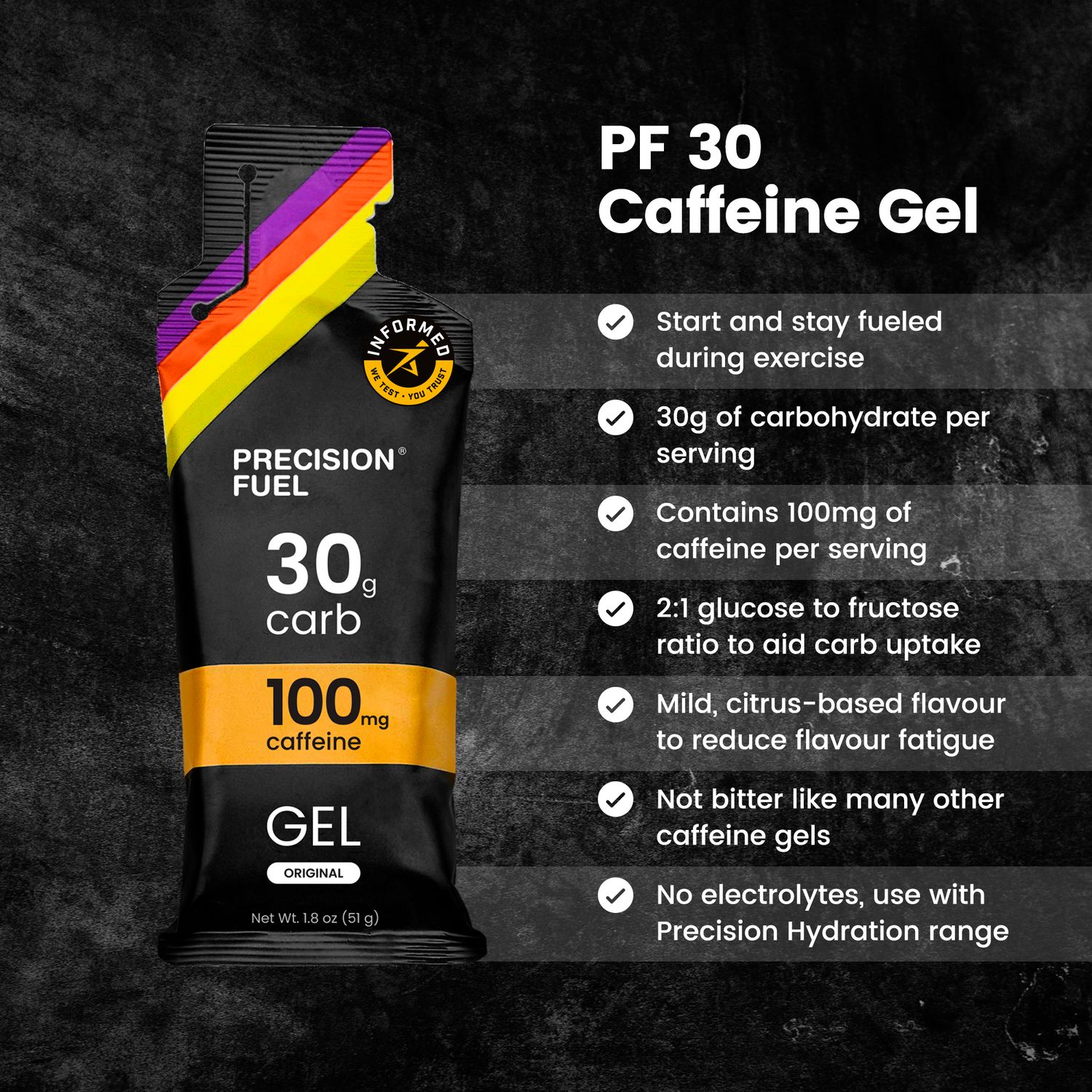 PF 30 Caffeine Gel Informed Sport
