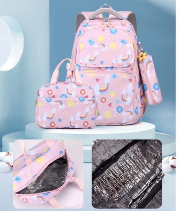 3-in-1 Girls School Backpack Set - Kids School Bags
