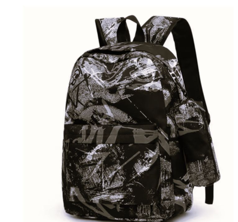 Backpack Set with Lunch Box Pencil Case Cool Splash Print School Back Pack