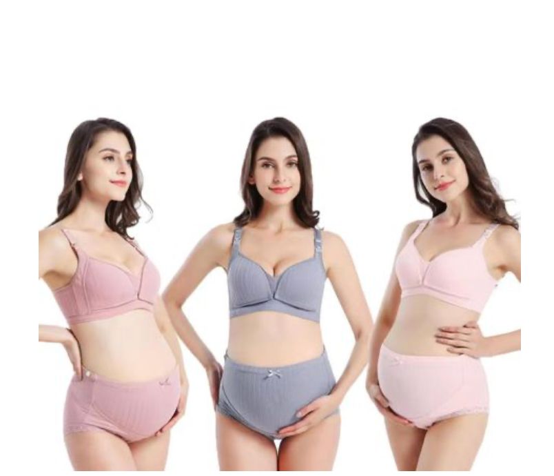 Maternity Underwear and Bra Set of 3 Women Cotton Underwear Set