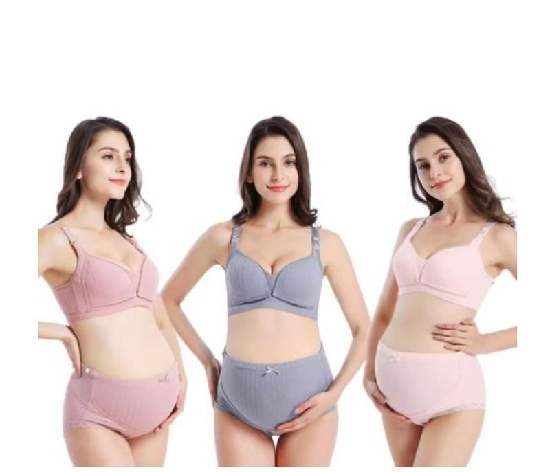 Maternity Underwear and Bra Set of 3 Women Cotton Underwear Set
