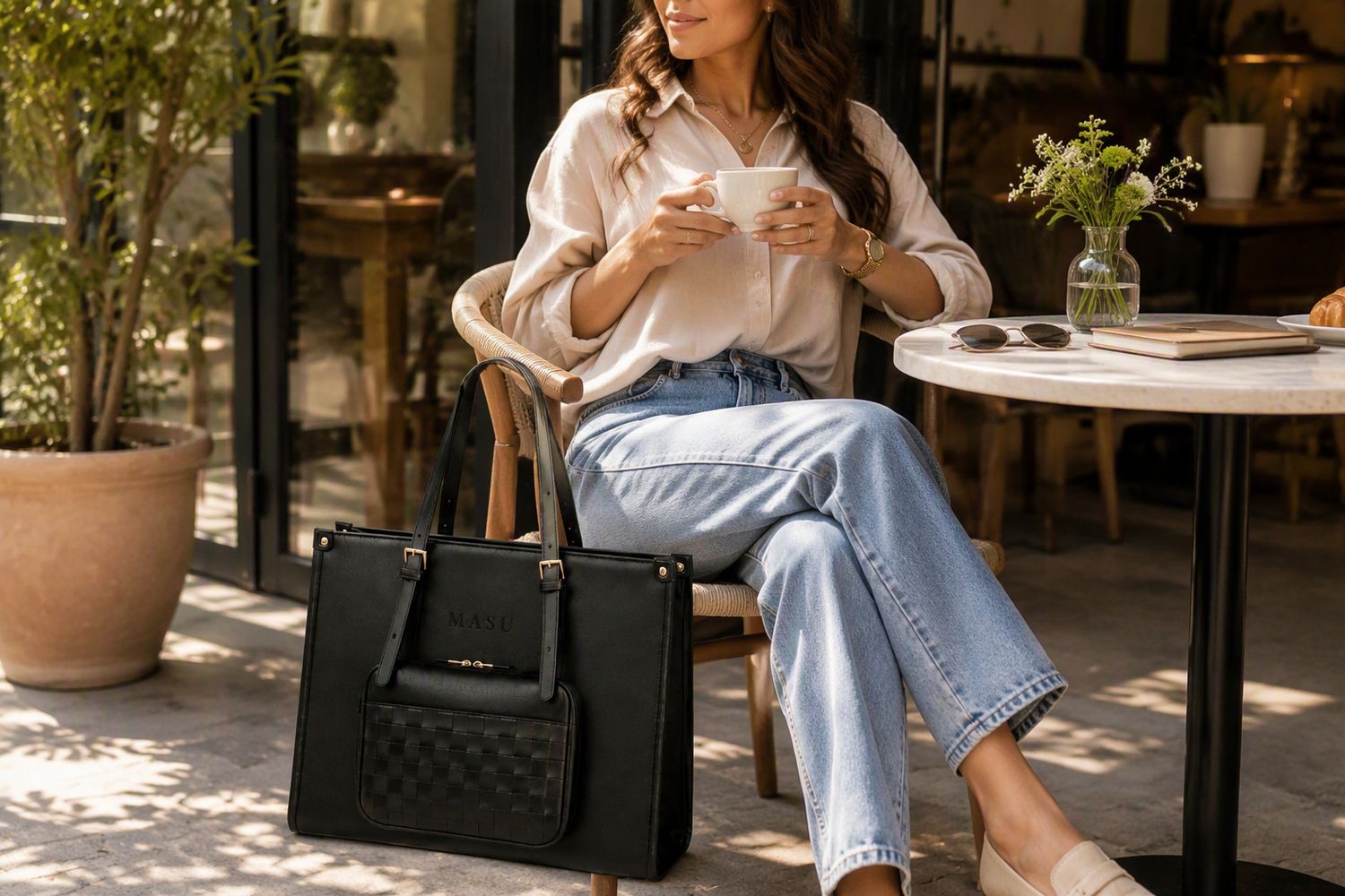 Masu 2 in 1 Stylish Ladies Laptop Bag with Lunch Compartment