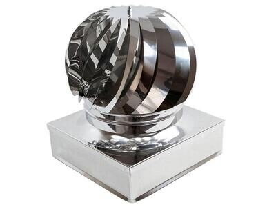 ASPIRATORE EOLICO INOX A BAGNO D’OLIO PER ASPIRAZIONE FUMI BASE QUADRATA