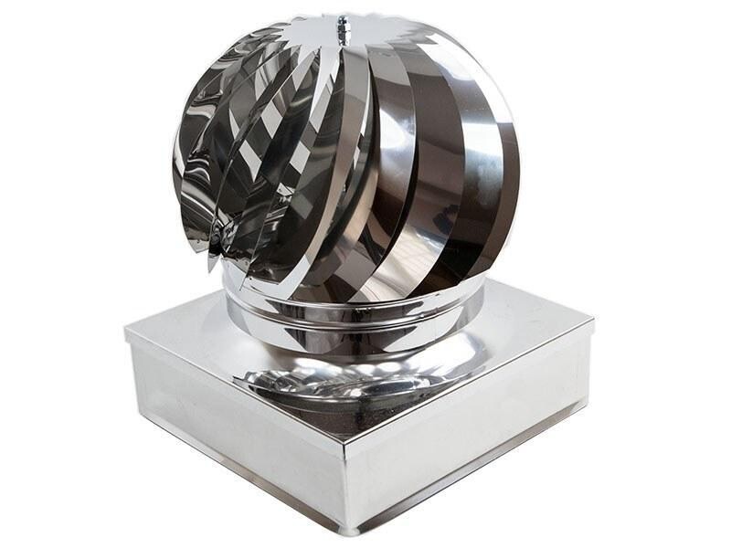 ASPIRATORE EOLICO INOX A BAGNO D’OLIO PER ASPIRAZIONE FUMI BASE QUADRATA