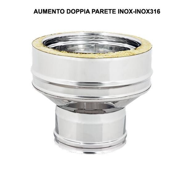 AUMENTI DOPPIA PARETE INOX COIBENTATA CON LANA DI ROCCIA