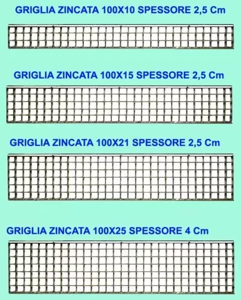 GRIGLIE ZINCATE PRESSATE PER CANALETTE CEMENTO