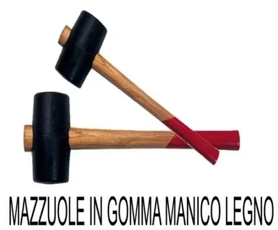 MAZZUOLA CON TESTA IN GOMMA BIANCA E MANICO IN LEGNO MAZZUOLA CON TESTA IN GOMMA BIANCA E MANICO IN LEGNO