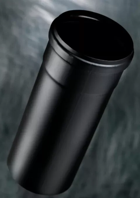 TUBO ACCIAIO NERO OPACO PER STUFE A PELLETS