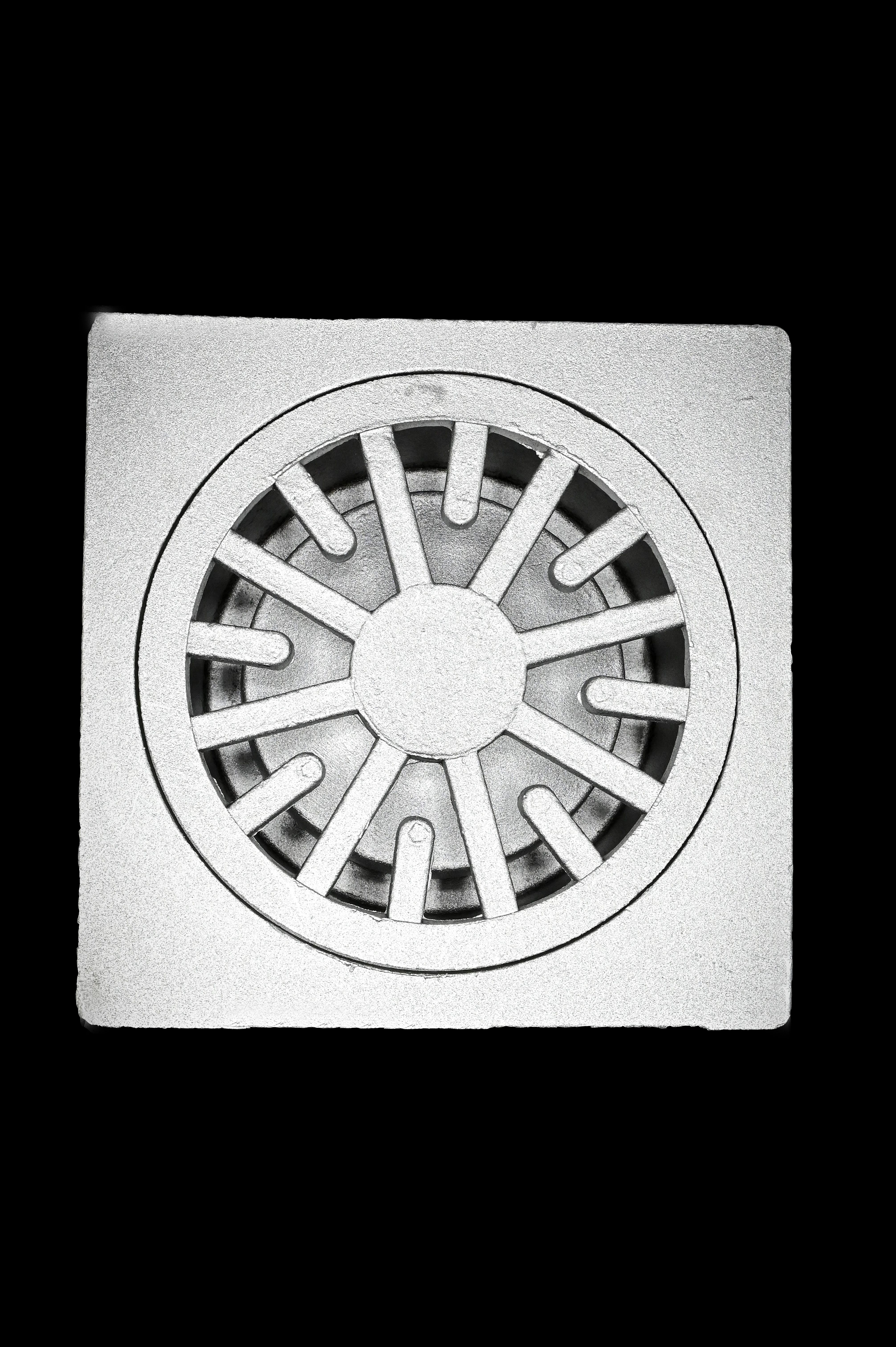 CHIUSINO SIFONATO ALLUMINIO INODORE CM 25X25XH13 SCARICO 80MM