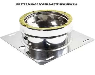PIASTRA DI BASE IN ACCIAIO INOX DOPPIA PARETE AISI 316 INT/AISI304 ESTERNO