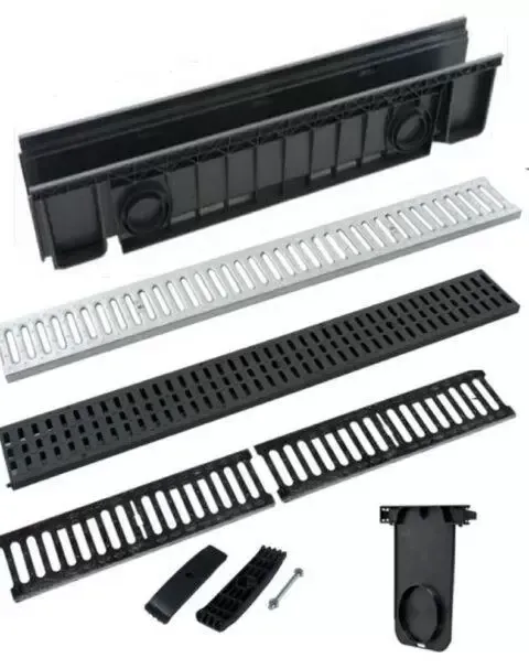 CANALETTE IN ABS COMPONIBILI CON GRIGLIA ABS-ZINCATA-GHISA