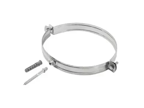 COLLARE INOX AISI 304 COMPLETO DI PERNO E TASSELLO PER CANNE FUMARIE